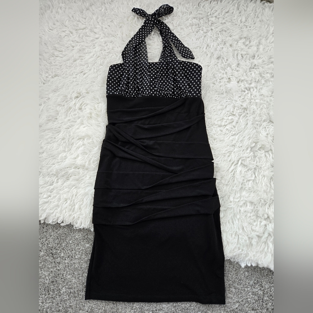 Saint Tropez West Y2K Ruched Halter Bodycon Dress. Size 4. New